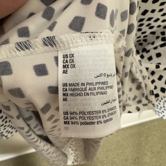 Alfani Elements Printed 3 4 Sleeve Tunic Top US Women's 0X Plus - Picture 7 of 9